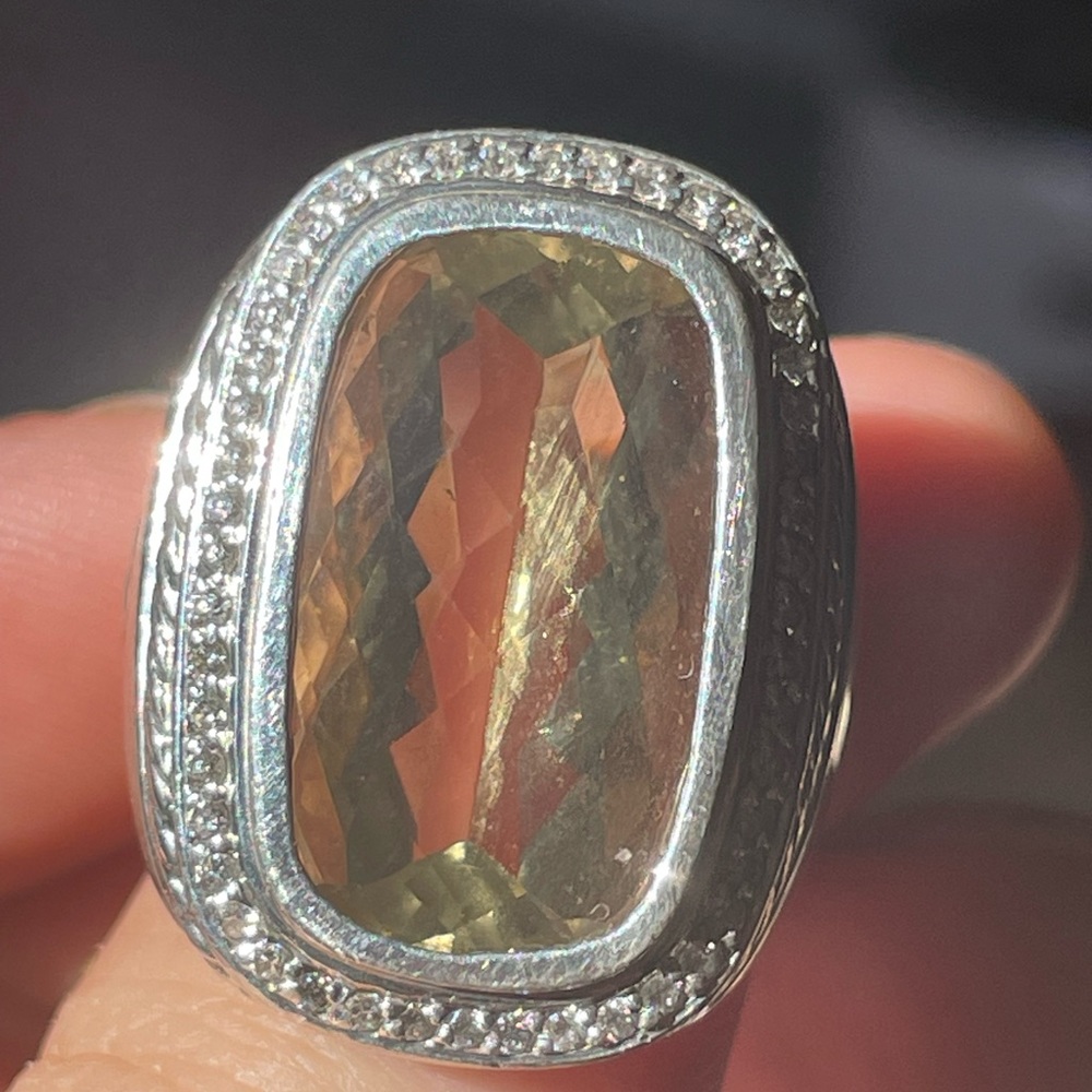 David yurman diamonds and citrine ring